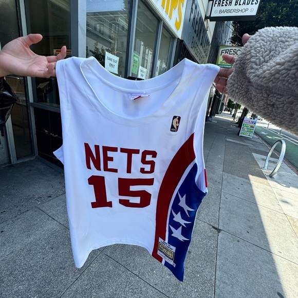 Mitchell & Ness White and Red Basketball Jersey